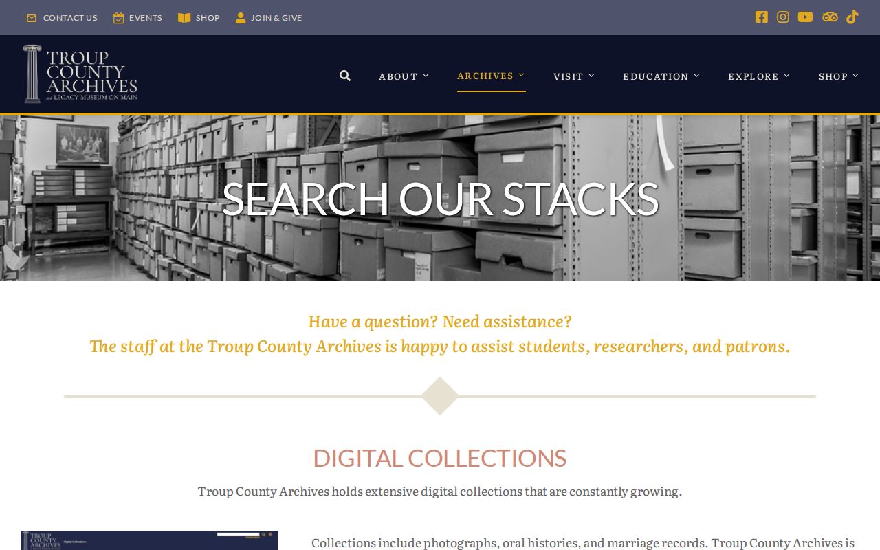Troup County Archives research collections for LaGrange residents