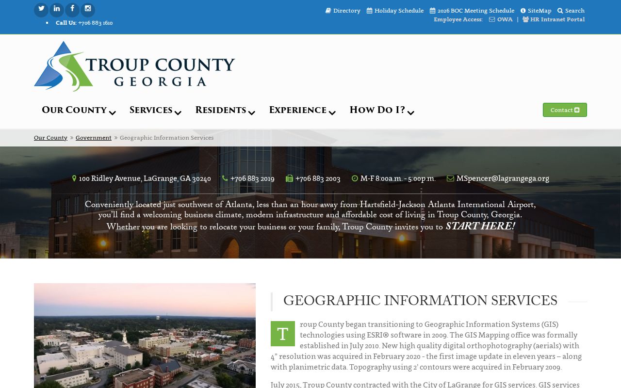 Troup County GIS geography supporting LaGrange ZIP boundary checks
